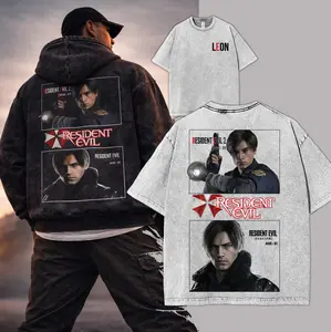 Leon kennedy RE: Requiem v1, Resident Evil Washed Tshirt, unisex heavyweight cotton t-shirt washed Casual Menswear, Enlist Resist washed T-Shirt, Game Inspired Streetwear tee unisex heavyweight cotton t-shirt, gift for him