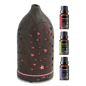 Star Hollow Diffuser  7 Color Changing LED Lights, Whisper Quiet Essential Oil Diffuser, Safe BPA-Free, Stylish Aromatherapy for Home & Office