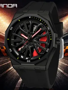 Men's Analog Round Dial Sports Style Quartz Wristwatch, Waterproof & Luminous Design, Abs Material, All-Season Wear