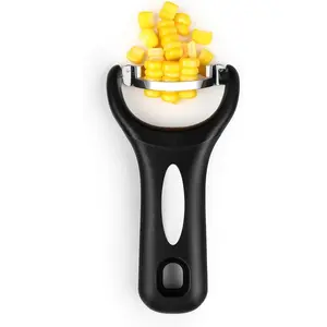 Stainless Steel Corn Peeler Cob Stripper Kernel Remover Cutter Dishwasher Safe Black Kitchen Gadget Utensils