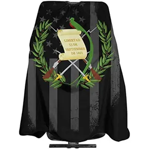 Coat Of Arms Guatemala USA Flag Salon Hair Cutting Cape Cloth Barber Hairdressing Wrap Haircut Apron Cloth Styling Accessory For Unisex Haircare Heatless