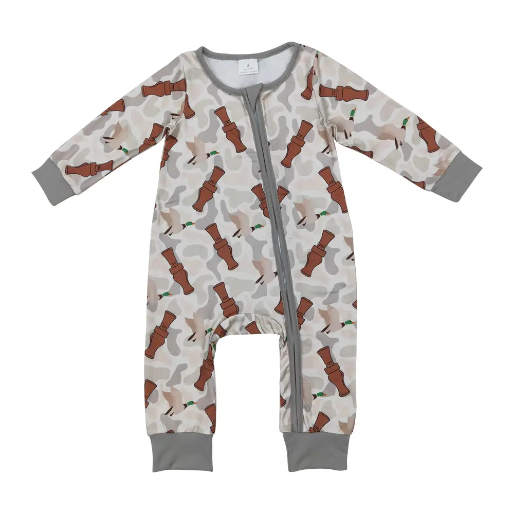 Baby Infant Clothing Sets Hunting Duck Zipper Sleeper Romper Premium Soft Sleepwear Camouflage Sleepwear