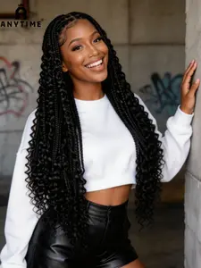 32-Inch Bohemian Braided Wig, Full Lace Braided Cap, Handmade Lace Braids, Elegant Texture, Easy to Wear, Suitable for Women
