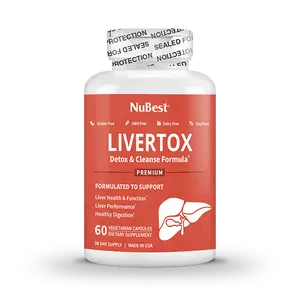 LiverTox, Advanced Formula for Liver Detox, Cleanse & Digestion, 60 Vegan Capsules Edible Dietary