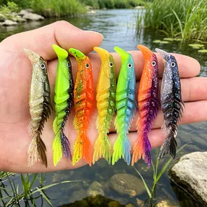 7pcs Multi-Segmented Fishing Lures - Soft Plastic Baits with Realistic Swimming Action, 7 Colors & Sizes for Bass Pike Walleye in Saltwater & Freshwater, Swim Baits Fishing Lures, Silhouette Fish Design