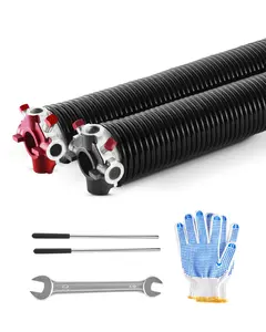 VEVOR Garage Door Torsion Springs, Pair of 0.234 x 2 x 31 in, 16000 Cycles, Electrophoresis Black Coated for Replacement, Garage Door Springs with Non-Slip Winding Bars, Gloves and Mounting Wrench