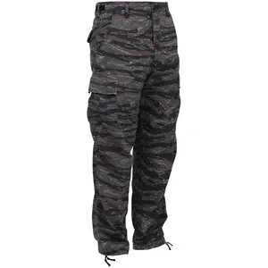 Tiger Stripe Camouflage - Tactical BDU Pants Cargo Fatigues - Poly/Cotton Twill - Button Fly