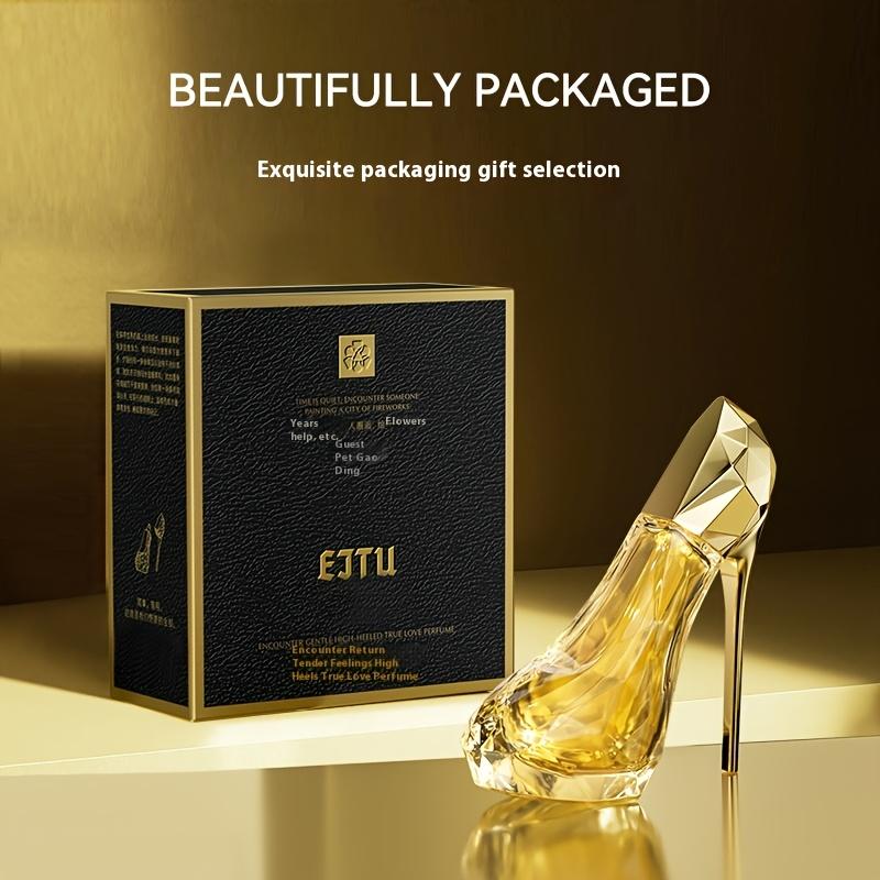 KX Perfumery Glow Twilight Eau de Parfum - Luxurious Gold Bottle with High Heel Design & Fashion de Shopping Handbag