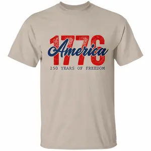250 Years Of Freedom American 1776–2026 250th USA Birthday T-Shirt, Patriotic Independence Day Celebration Graphic Tee, Semiquincentennial Freedom Heritage Design, Classic Americana Pride Shirt For Men And Women