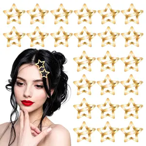 50 count  Hair Clips, 1.26" (3.2cm) Metal Snap  Hair Clips, Cute Non-Slip Stars Barrettes Hairs Accessories for Women ()