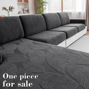 1 Count Leaf Pattern Elastic Sofa Cushion Cover, Modern Anti-Slip Sofa Slipcover, Living Room Couch Slipcover for L-Shaped and 1-4-Seat Sofas