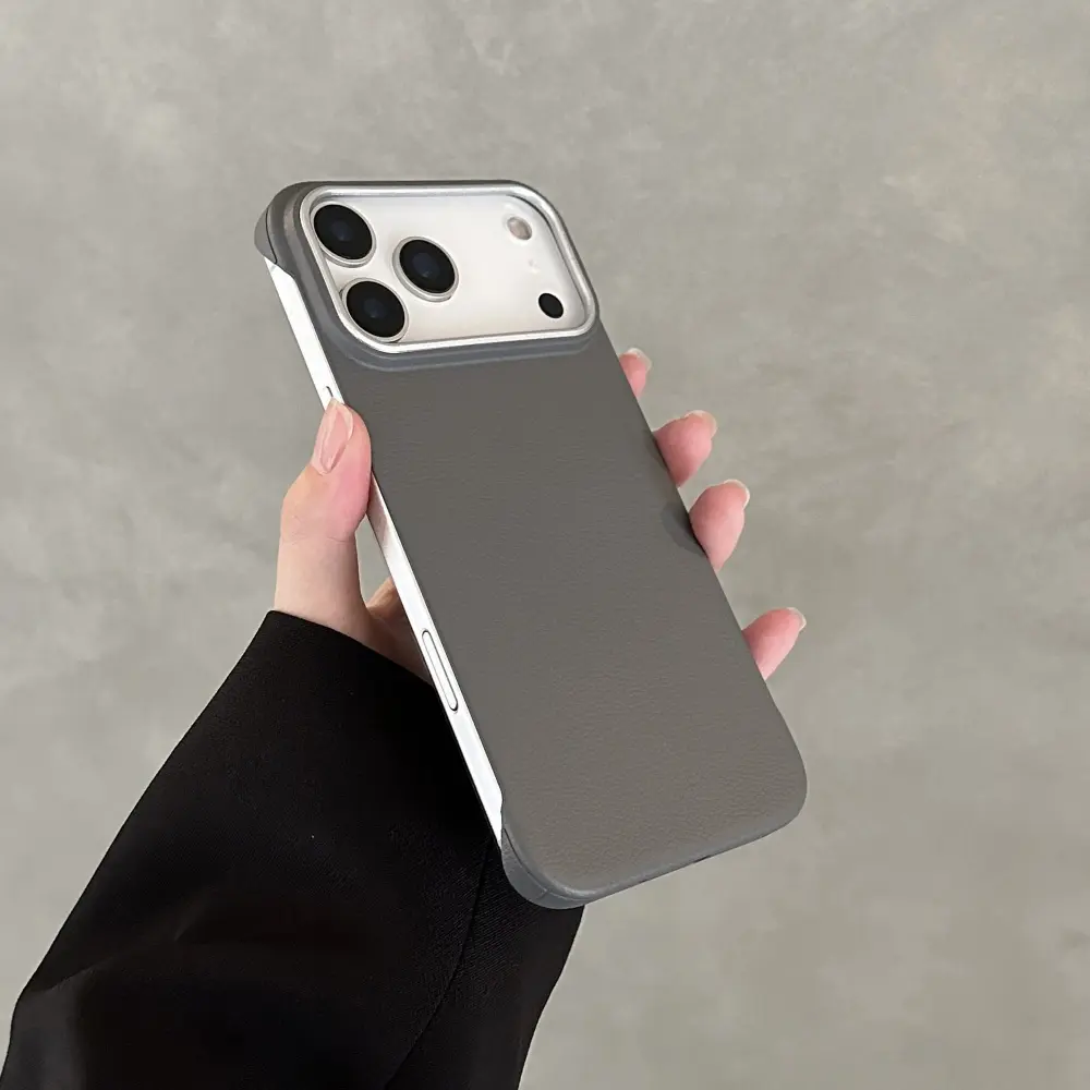 Ultra thin Frameless Case For Iphone 17 Pro Max Matte Leather Texture Cases for IPhone 17 Air 16 15 14 Pro Max 17pro Cover Shell