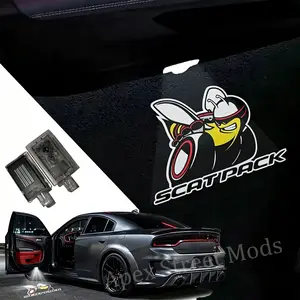 Dodge Charger Challenger LED Door Puddle Lights – SRT, Hellcat, Scat Pack, R/T Logo Projection (Pair or 4-Pack) door projection light Car Lighting Accessories