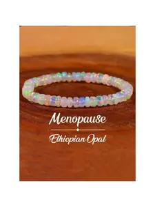 Natural Ethiopian Opal Bracelet, Stretchable Elastic Rope Jewelry, Trendy Stack Bangle, Helps Maintain Emotional Balance, Women's Accessory, Beaded Bracelet, Stackable Bracelets