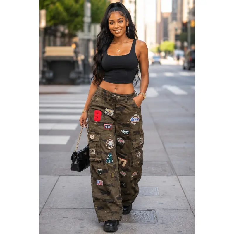 Rebel Patch Camo Cargo Jeans
