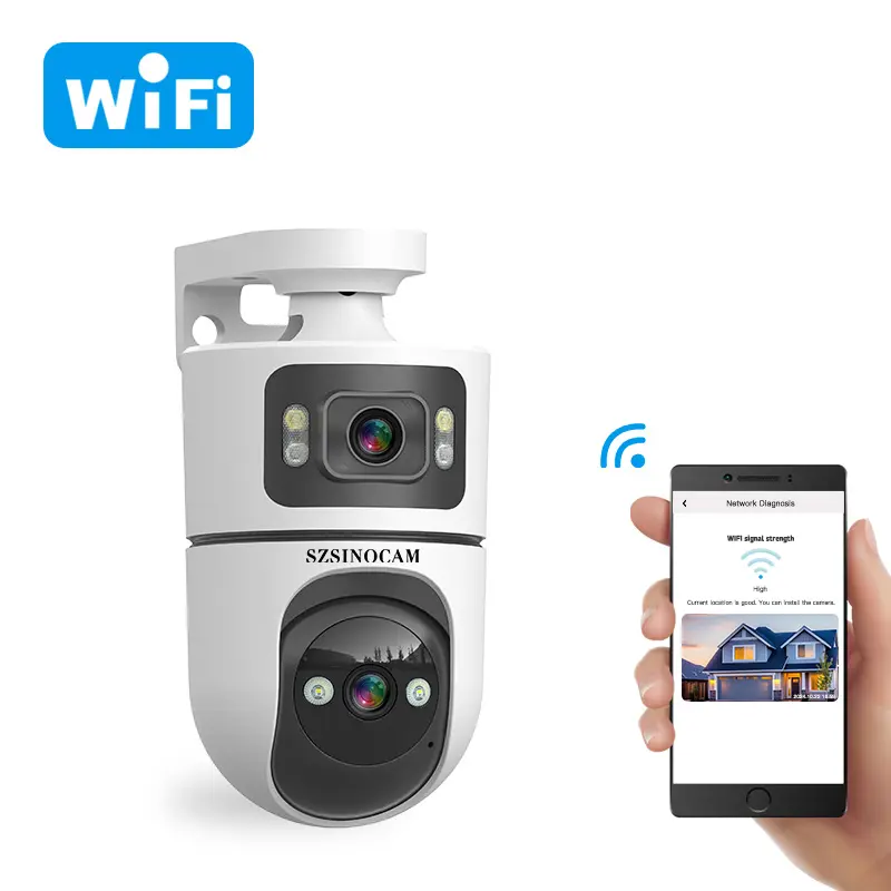 BEENOCAM Outdoor 2K 2.4GHz WiFi Dual Lens Solar PTZ Camera | 24H Solar Supply, 360° Dual Screen, Color Night Vision, Two-Way Talk, IP66 Waterproof Spotlight Alarm