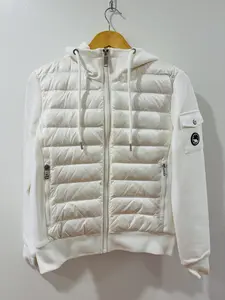 The Recycled Planet Puffer Hoodie Original $358 Now $89 Quilted Zip-Up Winter Jacket Unisex White Long Sleeve
