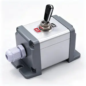 /Heavy Duty Rocker Toggle Switch Box 16A 250V SPST 2 Position 2 Pin ON/Off Switch Black PC Wear-Resistant Handle with Metal Shell TEN-A-2210BK-BOX-A101