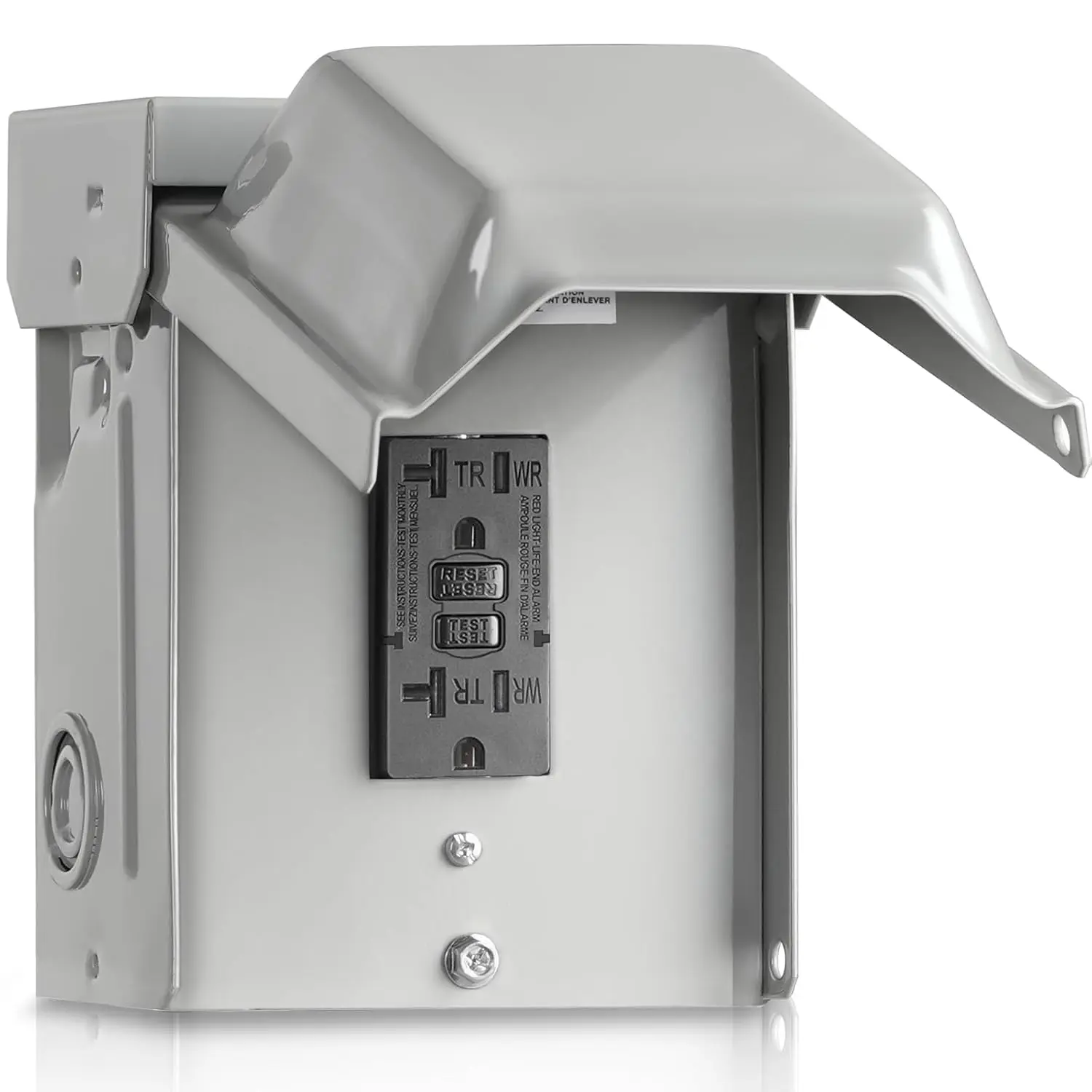Outdoor Outlet Box,  Metal Outdoor Electrical Outlet Box with 20 Amp WRTR GFCI Receptacles, Weatherproof 3R Enclosure, GFCI Outlet Box with Cover, ETL Listed, H03OB06