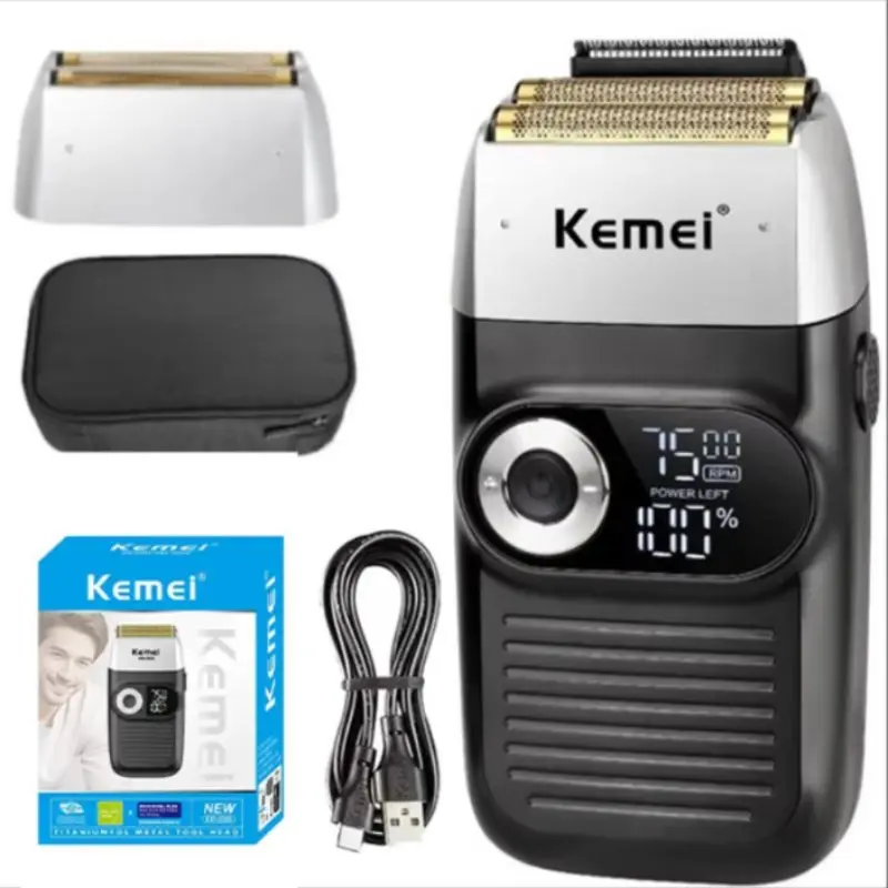 Kemei Original Electric Shaver Rechargeable Powerful Floating Razor Bald Head Trimmer Km-2026, Travel Shaver, Lithium-Ion Battery, Cordless Waterproof Shaver, New Condition