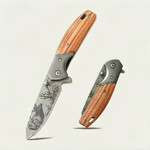New high-quality portable multifunctional pocket folding knife, 5Cr13MoV blade, olive wood handle, camping outdoor tool, kitchen utensil, EDC, jungle survival knife, gift
