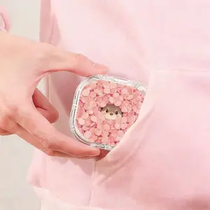Pink Floral Otter Printed Retainer Box Anti Lost Portable Denture Storage Case Outdoor Carry Orthodontic Retainer Box Drop Resistant Scratch Proof Invisible Aligner Case