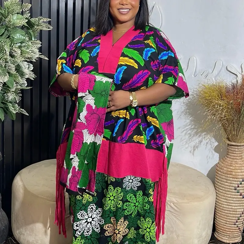 Bunmi Elegant Bubu kaftan dress with Aso oke   - Elegant Womenswear Party Dress