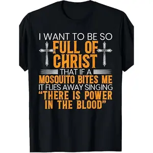 Funny Christian Religious Servant Of God Faithful  Tees Men's Soft Breathable Cotton Shirt - Black Crew Neck Casual Wear, Humor Clothing, Personality T-shirt, Comfortable Material, Short Sleeve Top, PLUS SIZE Vintage Graphic