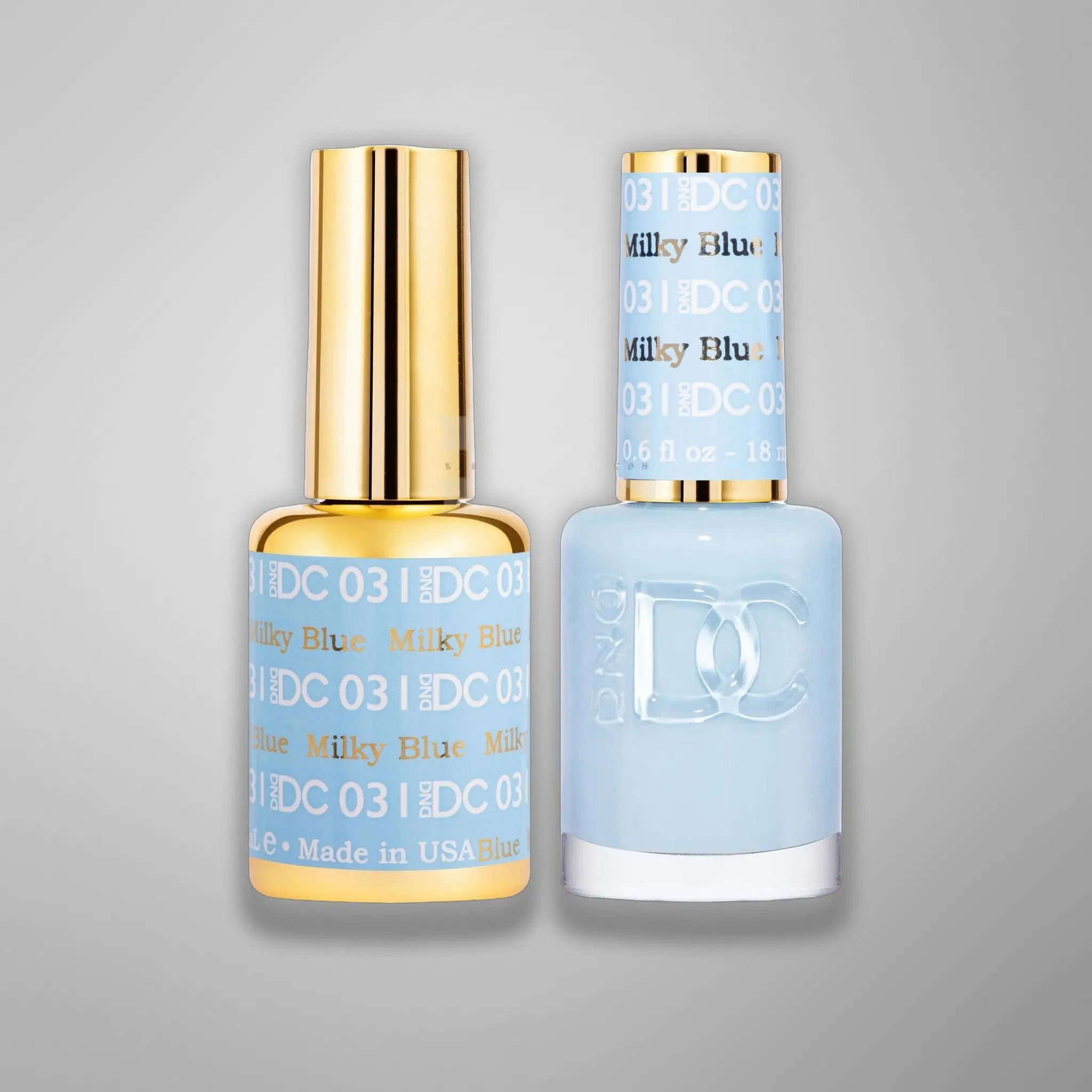 DND DC Duo - 031 Milky Blue - Gel & Matching Lacquer Duo 0.5 oz