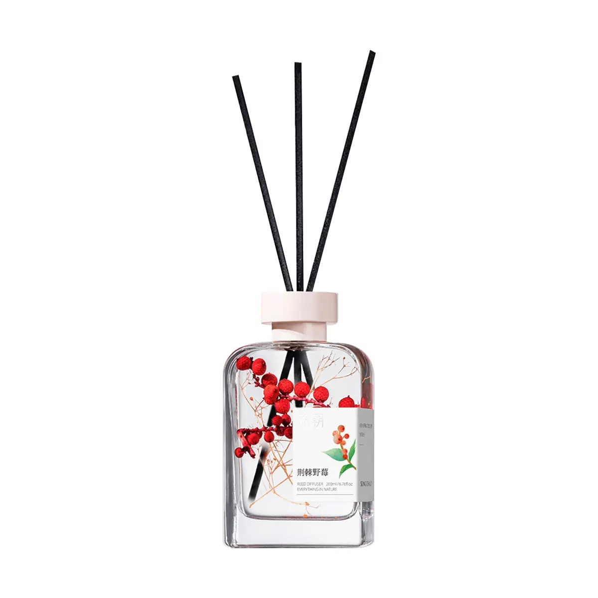 SONG CHAO Thorn Wild Berry Scented Glass Bottle Reed Diffuser - 200ml Natural Botanical Aroma Oil, Upgraded Formula Home Fragrance Air Freshener, Ideal Gift for Home Users