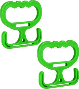 2pcs Grocery Bag Carriers, Plastic Shopping Bag Holder Handle Heavy Duty Handle Carrier Practical Shopper Accessories (Green)