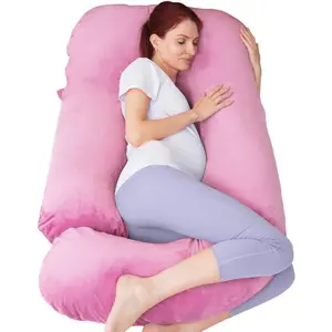 60 Inch  Pillow for Sleeping,  U Shaped  Pillow, Maternity Pillow for  (Purple)