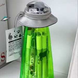 New Creative Ufo Shaped Transparent Design Alien Doll Pen Bag, Fun Saucer Spaceship Stationery Bag, Student Supplies Backpack Accessory