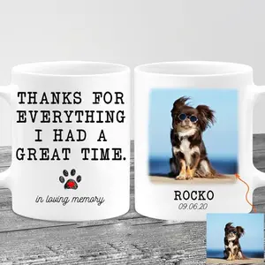 Pet Memorial Photo Name Personalized Mug In Loving Memory Dog Sympathy Gift Pet Bereavement Loss Of Dog,Cat Gifts Ceramic Coffee Mug Tea Mug 11-15 Oz Accent Mug