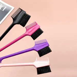 7 Pack Wig Delicate Edge Brush – Gentle Styling Essential for Precious Locks, Human Hair Wigs, Professional Hair Styling Tool for Women & Girls, Double-Sided 3-in-1 Brush