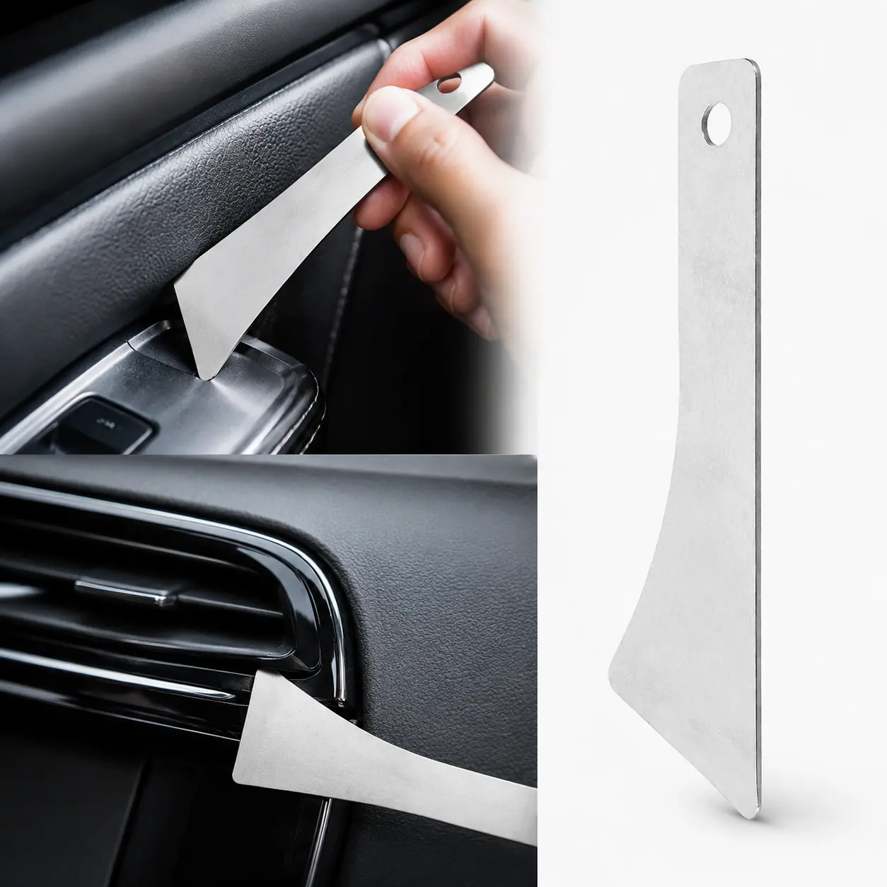Auto Trim Removal Tool, Stainless Steel Metal Pry Board, Car Interior Easy Removal Pry Tool