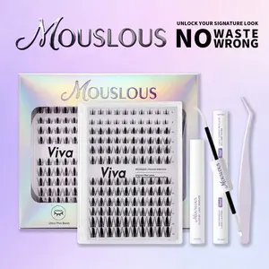 Viva | MOUSLOUS MangaMagic Collection Upgrade U Lashes with Ultra-Dense, Waterproof, Long-Lasting Lashes with Glue Remover & Tweezer for Beginners | Fashion Wet Look |  Fairy | DIY Lashes for a Flawless, Voluminous Look | Trendy & Must-Have Clusters