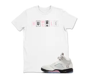 Shirt To Match Retro 5 Soft Pink AJ5 - Hustle Humble Sneaker Tees, Jordan 5 Medium Soft Pink 35th Anniversary Youth and Adult Tshirt