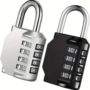 4-digit Password Padlock, Combination Lock for Storage Cabinets, Suitable for School Lockers, Gym, Doors, Storage Rooms