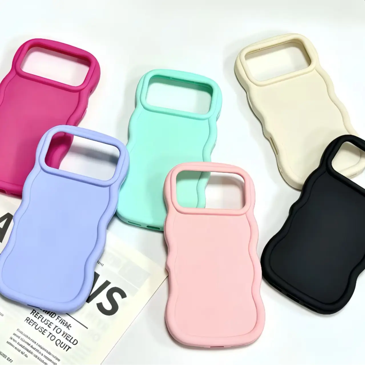 Macaron Solid Color TPU Phone Case Set, Buy 1 Get 6 Cases Compatible with iPhone 12/13/14/15/16/17 Series Soft Shockproof Protective Covers Full 6 Pastel Colors Pack