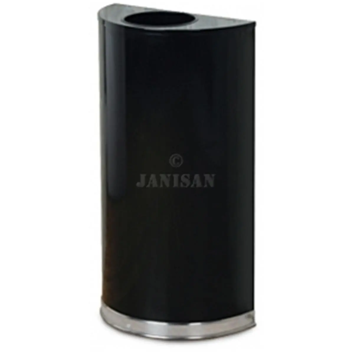 212 MAIN Half-Round Steel Garbage Can for Nursery, 12 Gal Open Top with Rigid Liner and Fire-Safe Construction, Trash Storage Can