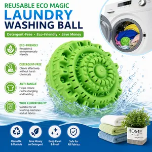 Reusable Eco Magic Laundry Washing Ball, Detergent-free Fabric Cleaning Orb Anti-tangle Laundry Helper For Washing Machine