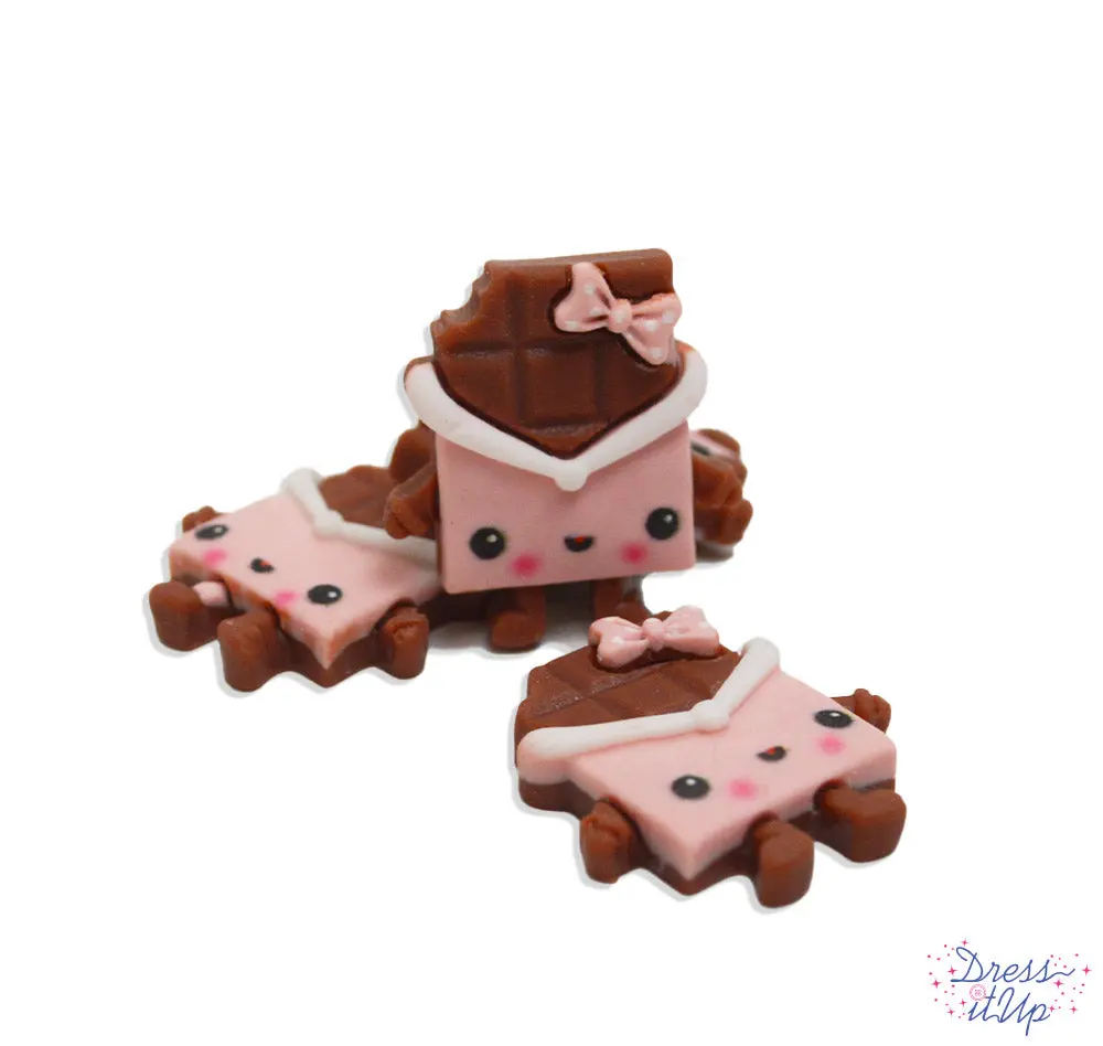 Chocolate Bar Resin Cabochons Cute Food Themed Embellishments