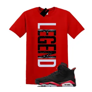 Red Shirt To Match AJ 6 Infrared Salesman Sneaker, 6 Infrared Salesman Shirt, Black Red Outfit, Fashion Clothes, Casual Everyday Wear