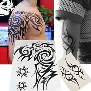 8 Sheets Waterproof Large Temporary Tattoos Men Tribal Totem Tattoo Sticker Make up Body Art Fake Tattoo