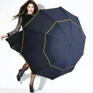 130cm Big Top Quality Umbrella Men Rain Woman Windproof Large Paraguas Sun 3 Floding Big Umbrella Outdoor Parapluie