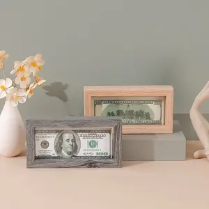Currency Collection Art Decor Frame, Artificial Wood, Perfect for Living Room, Bedroom, Office, Unique Gift Idea, Classic Style, Picture Frame