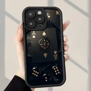A phone case designed with poker kings and dice patterns, TPU shockproof full protection case suitable for iPhone 17/16/15/14/13/12/11 PRO MAX PLUS AIR E XS and PROMAX MINI, an ideal gift for friends and family, T930