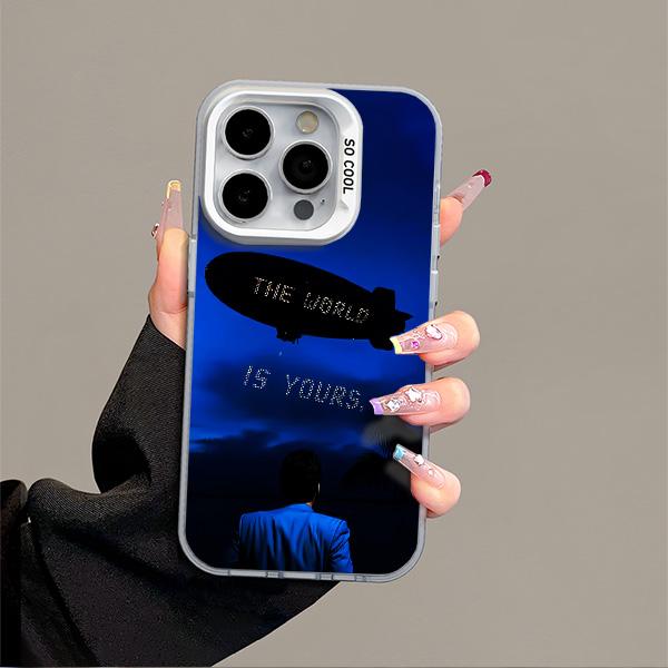 The World Is Yours S-Scarfaces Colorful Silver Back Phone Case For IPhone 17 16 15 14 13 12 11 Air Plus Pro Max Plus and Samsung Galaxy S21-S26 Ultra Fe Camera Lens Protection Shockproof Magnetic iPhone Case