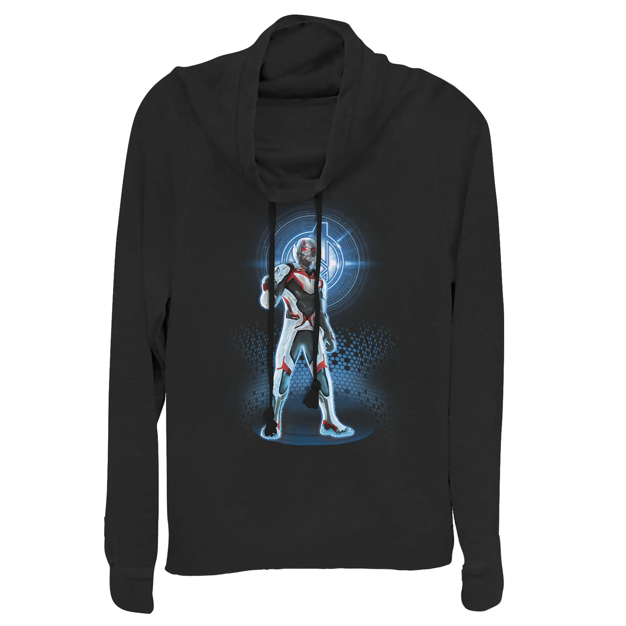 Juniors Womens Marvel Avengers: Endgame Ant-Man Quantum Ready Cowl Neck Sweatshirt